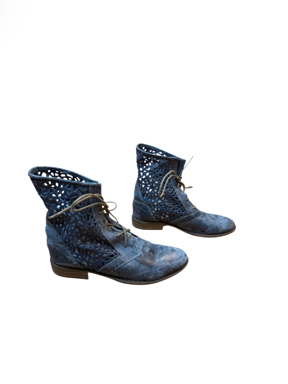 Portofino Leather Laser Cut Whimsigoth Ankle Boots
